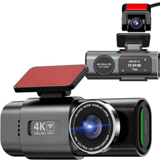 Caméra de Bord Dashcam 4K UHD – Vision Nocturne, Wi‑Fi Intégré & GPS pour Stationnement 24h - Carplay France